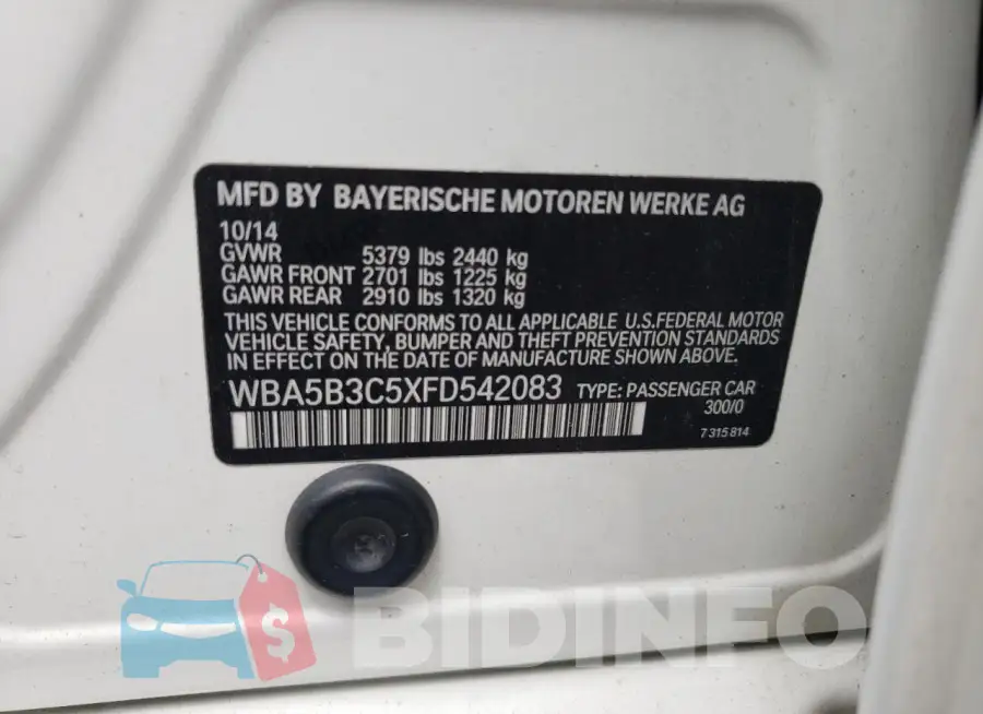 WBA5B3C5XFD542083 Photo# 12
