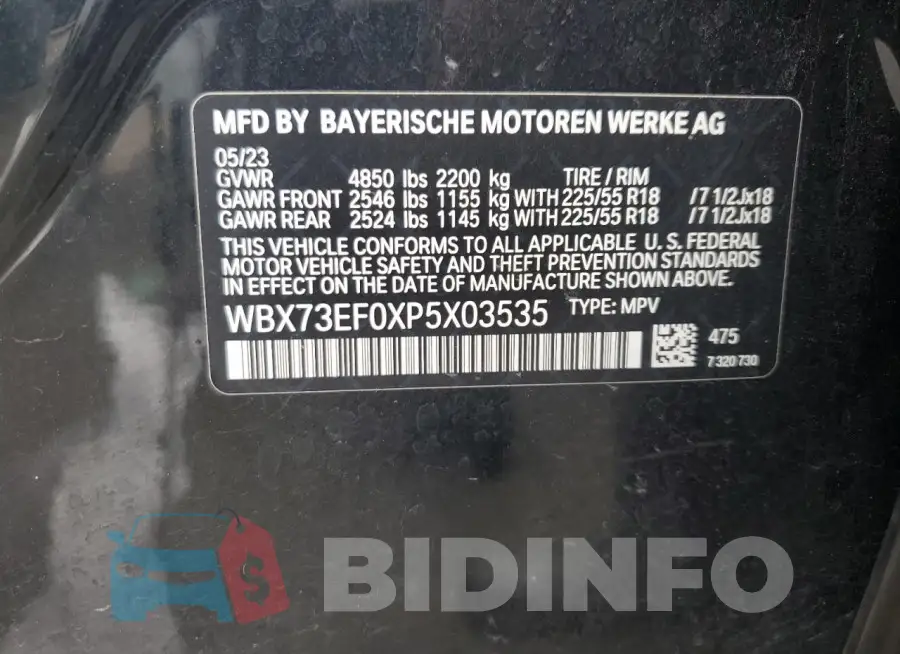 WBX73EF0XP5X03535 Photo# 13