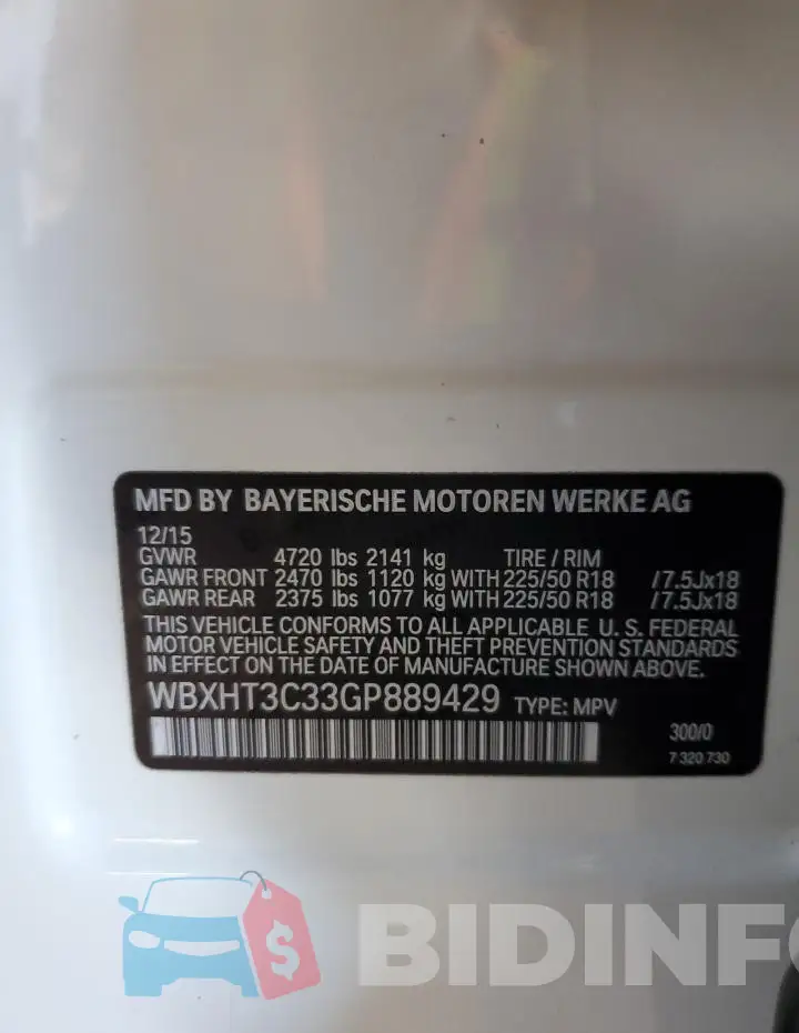 WBXHT3C33GP889429 Photo# 12