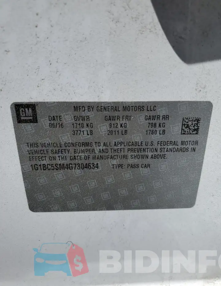 1G1BC5SM4G7304634 Photo# 12