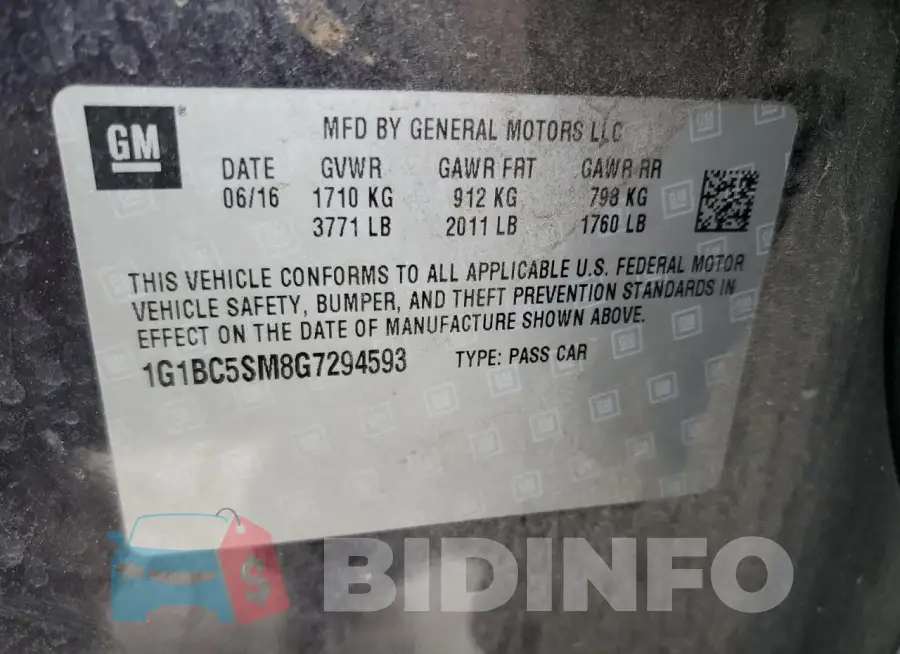 1G1BC5SM8G7294593 Photo# 12