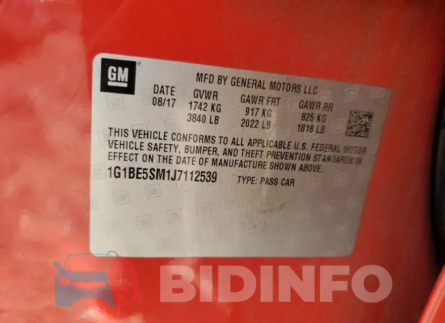 1G1BE5SM1J7112539 Photo# 12