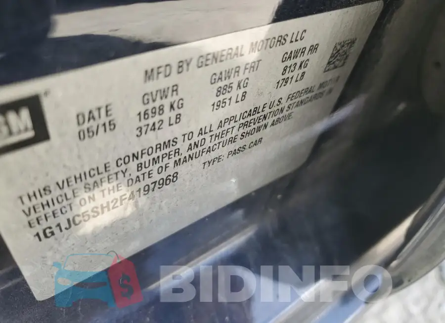 1G1JC5SH2F4197968 Photo# 12