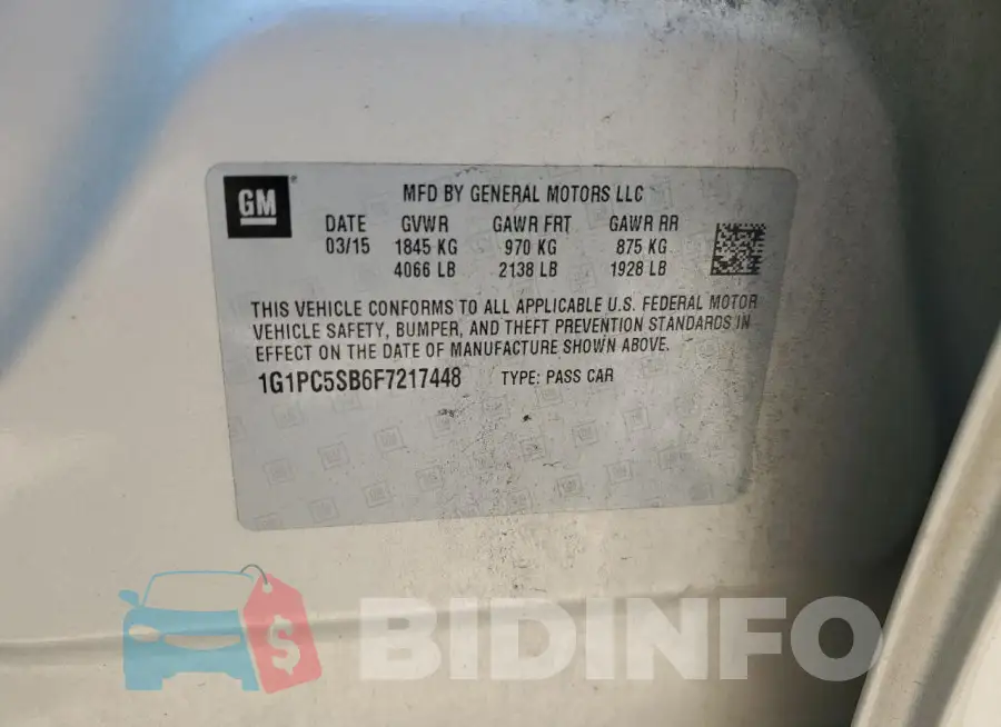 1G1PC5SB6F7217448 Photo# 12