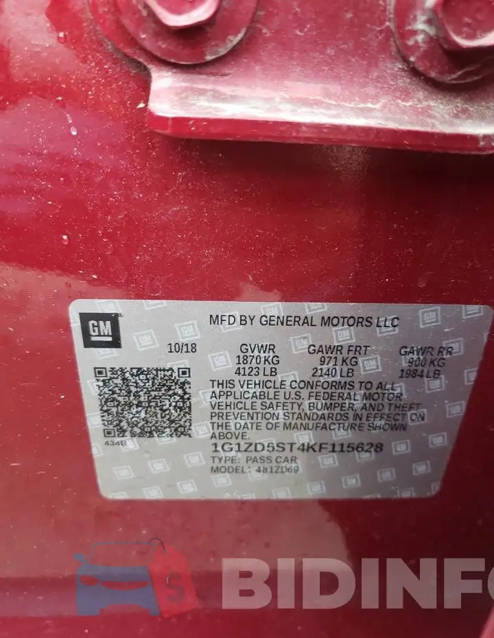 1G1ZD5ST4KF115628 Photo# 13
