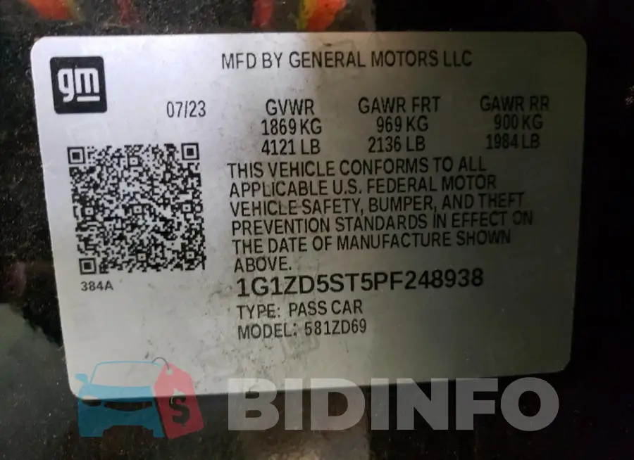 1G1ZD5ST5PF248938 Photo# 12