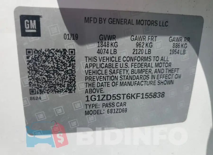 1G1ZD5ST6KF155838 Photo# 12