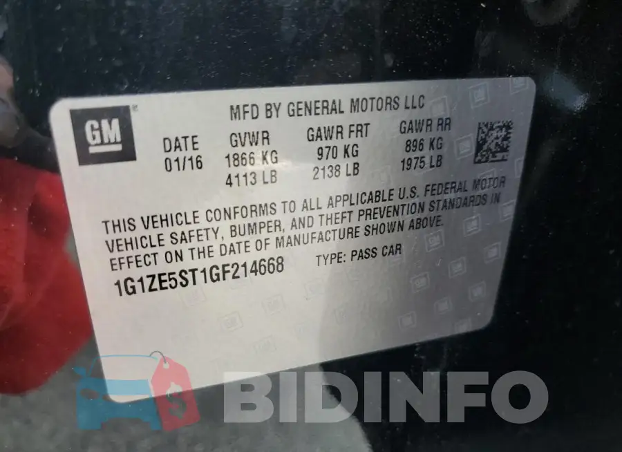 1G1ZE5ST1GF214668 Photo# 12