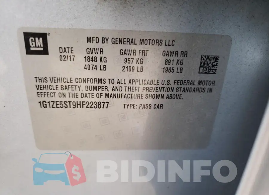 1G1ZE5ST9HF223877 Photo# 13