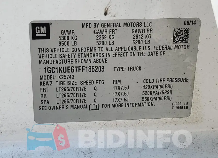1GC1KUEG7FF186203 Photo# 12