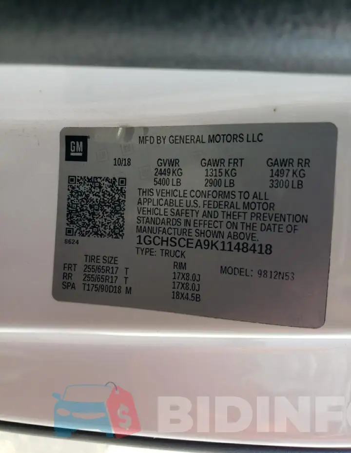 1GCHSCEA9K1148418 Photo# 12