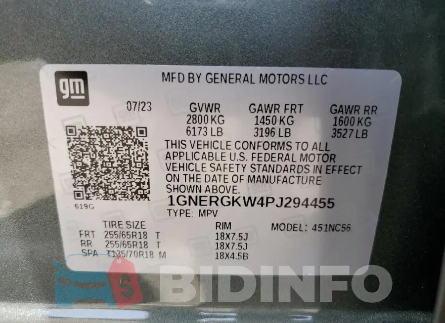 1GNERGKW4PJ294455 Photo# 13