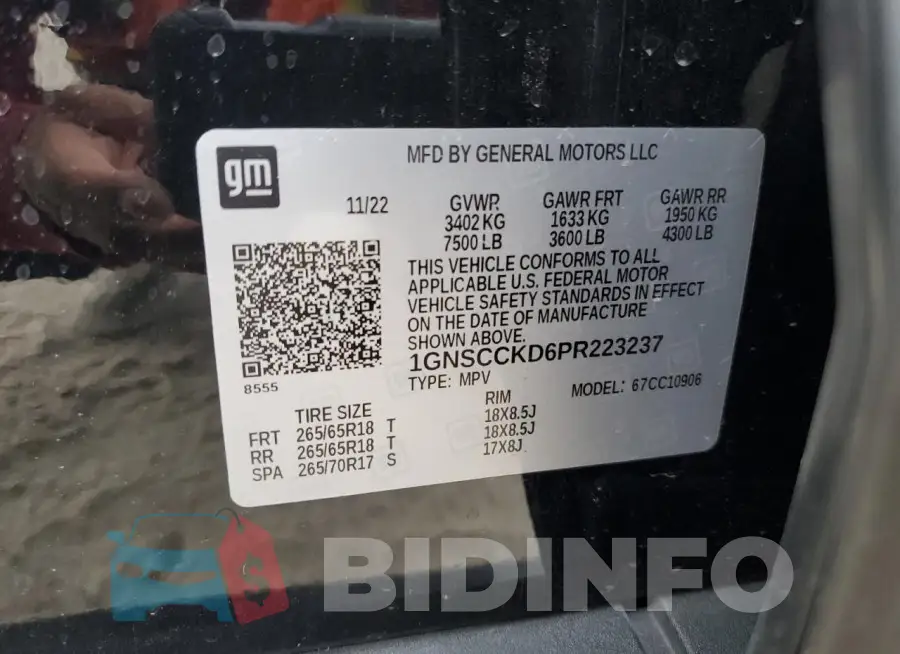 1GNSCCKD6PR223237 Photo# 13