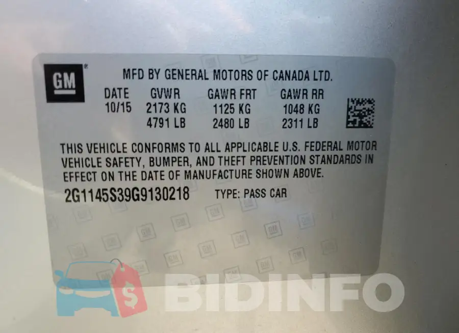 2G1145S39G9130218 Photo# 13