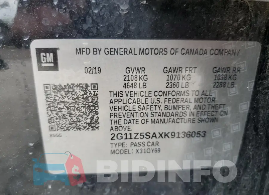 2G11Z5SAXK9136053 Photo# 12