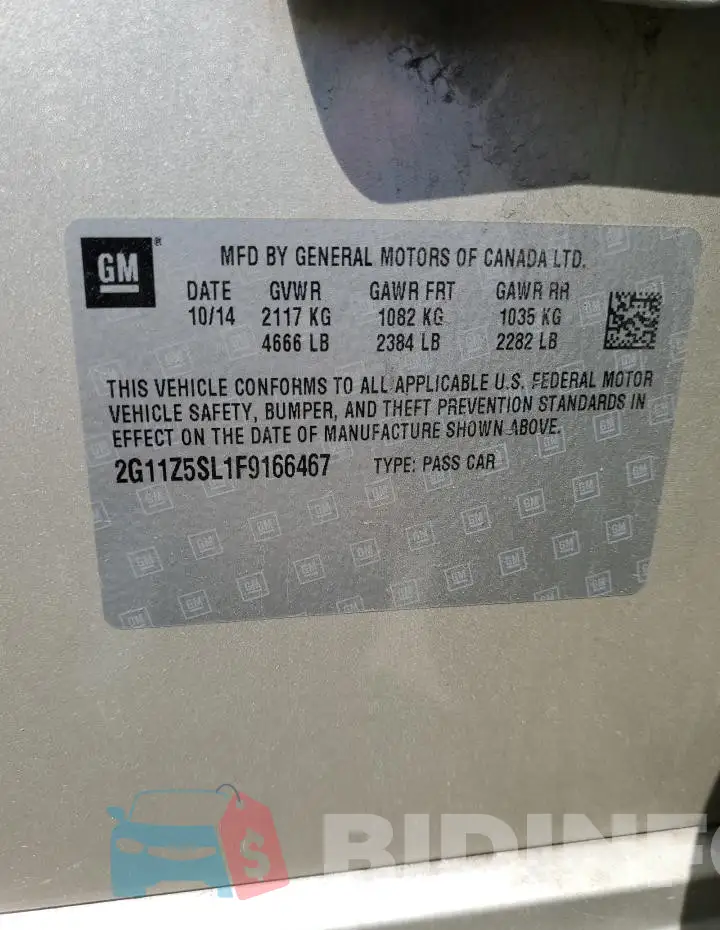 2G11Z5SL1F9166467 Photo# 13