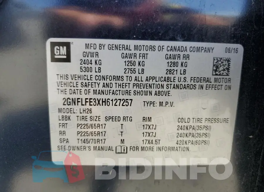2GNFLFE3XH6127257 Photo# 13