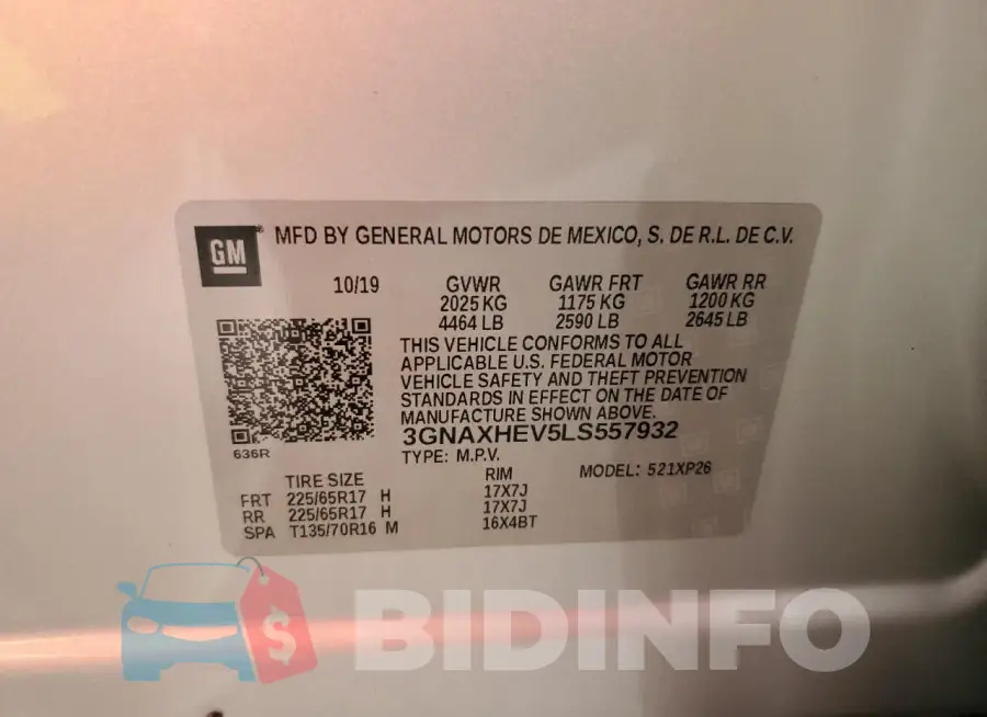 3GNAXHEV5LS557932 Photo# 14
