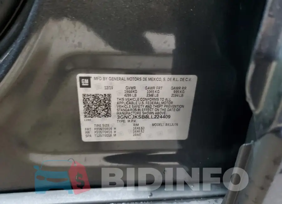 3GNCJKSB8LL224409 Photo# 13