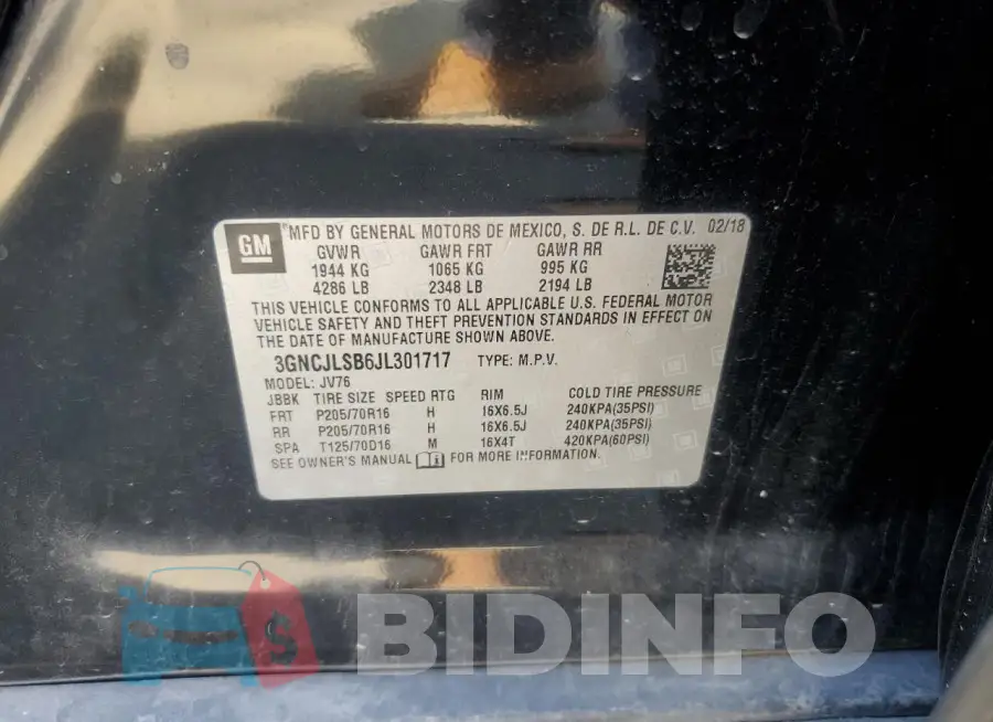 3GNCJLSB6JL301717 Photo# 13