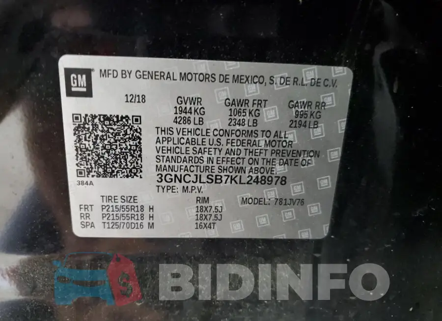 3GNCJLSB7KL248978 Photo# 13