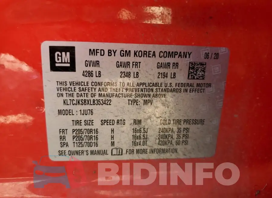 KL7CJKSBXLB353422 Photo# 12