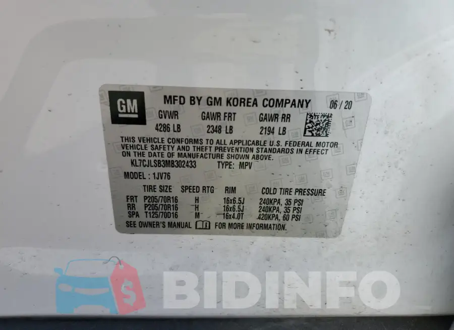 KL7CJLSB3MB302433 Photo# 13