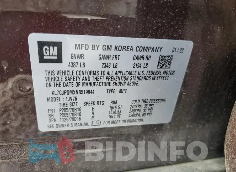 KL7CJPSMXNB519844 Photo# 13