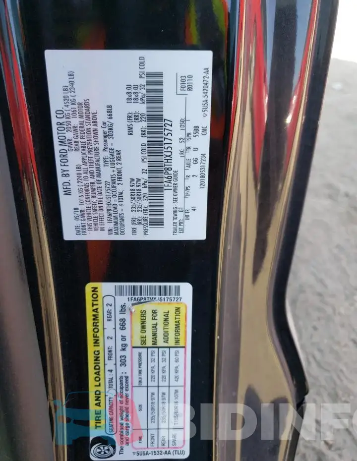 1FA6P8THXJ5175727 Photo# 12