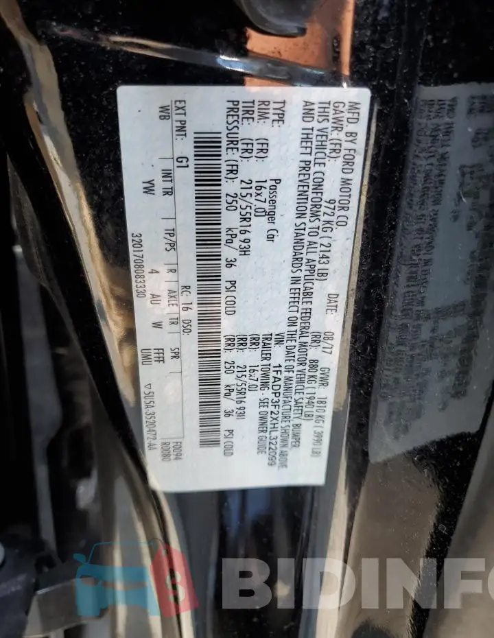 1FADP3F2XHL322099 Photo# 12