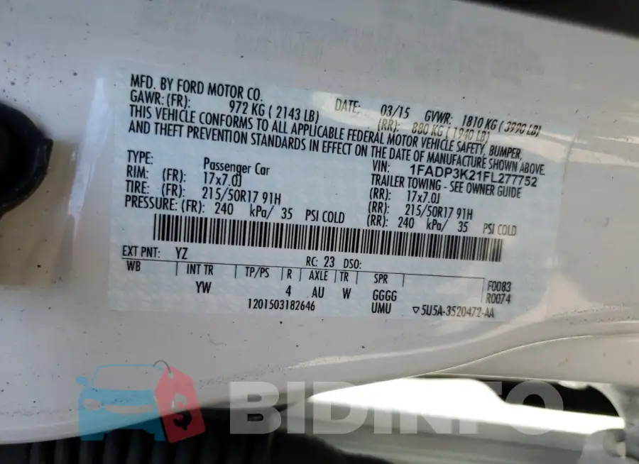 1FADP3K21FL277752 Photo# 12
