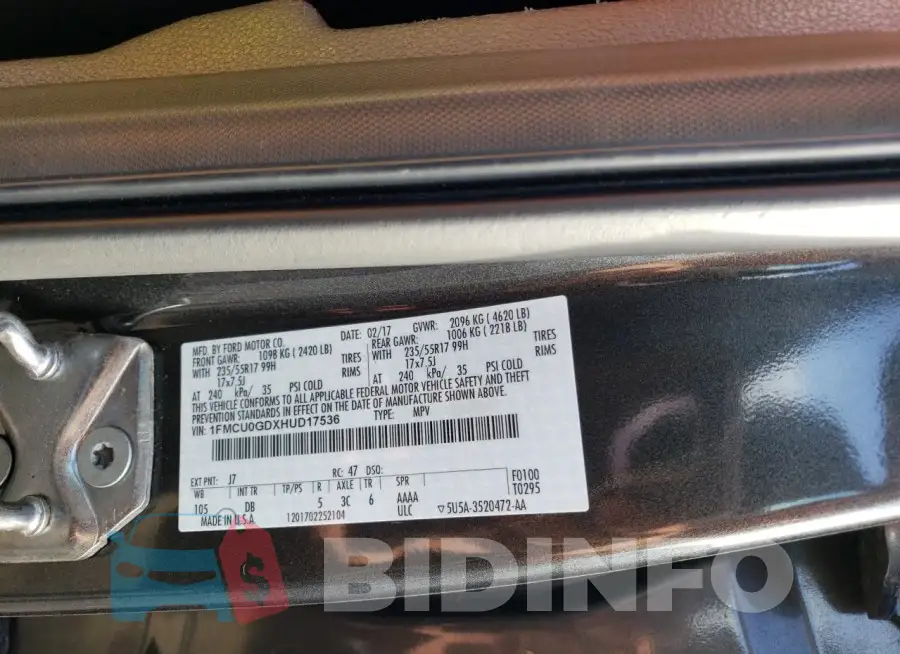 1FMCU0GDXHUD17536 Photo# 13