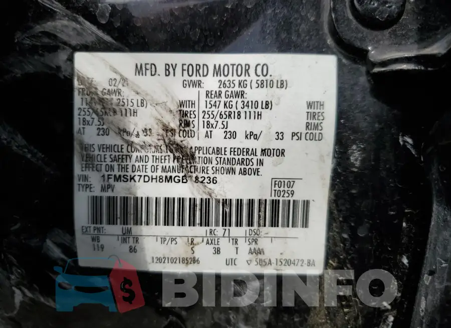 1FMSK7DH8MGB18236 Photo# 13