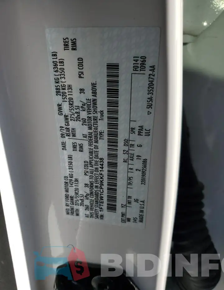 1FTEW1CP9KKF14438 Photo# 12