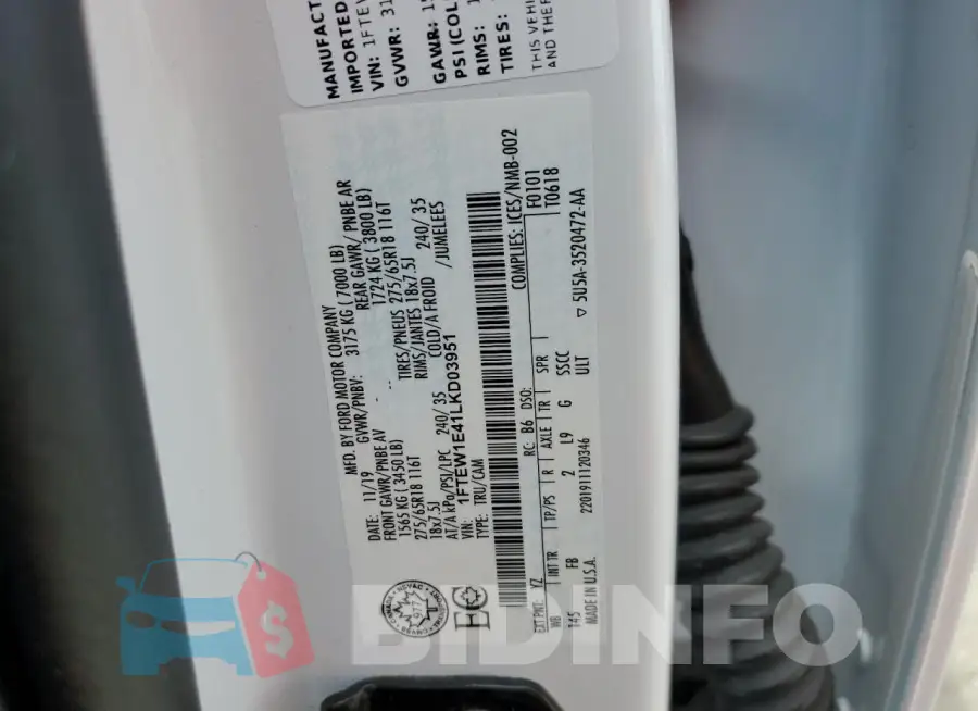 1FTEW1E41LKD03951 Photo# 12