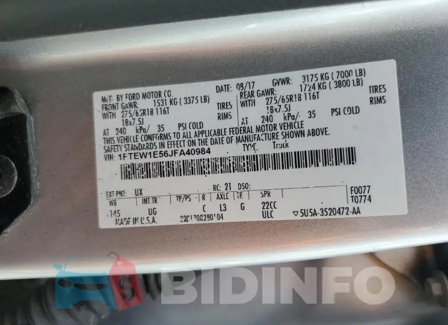 1FTEW1E56JFA40984 Photo# 12