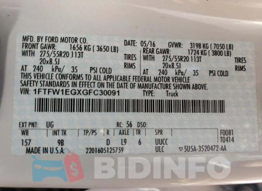 1FTFW1EGXGFC30091 Photo# 12