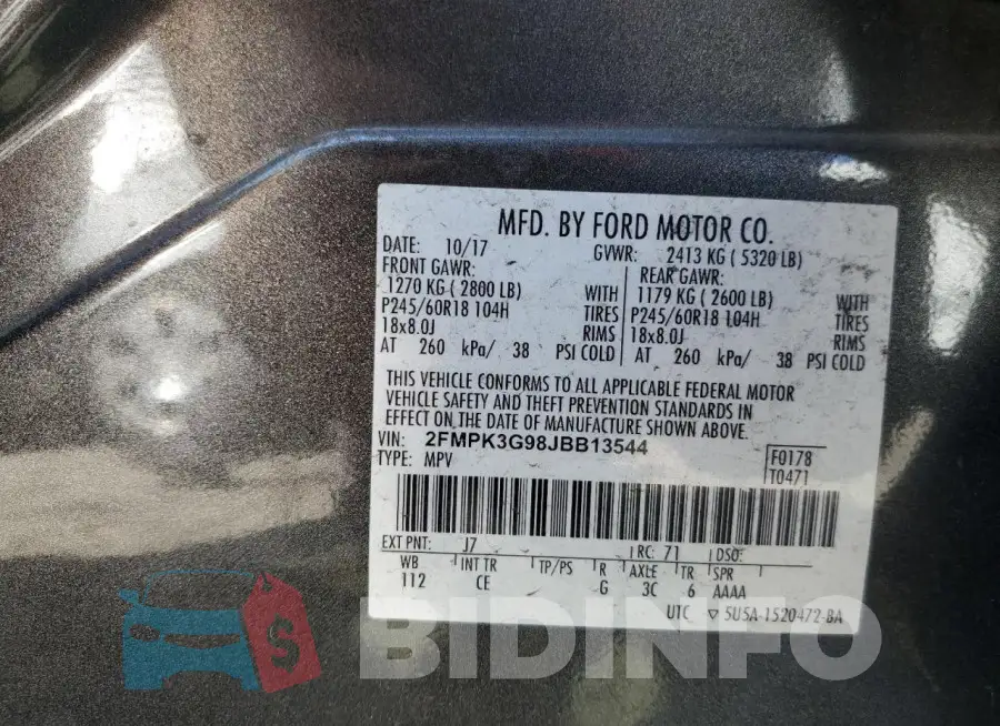 2FMPK3G98JBB13544 Photo# 13