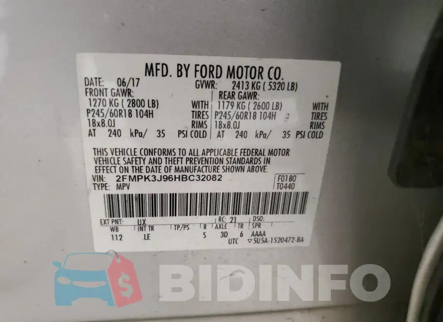 2FMPK3J96HBC32082 Photo# 13