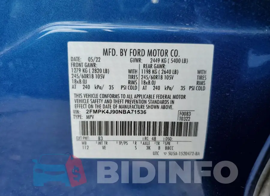 2FMPK4J90NBA71536 Photo# 13