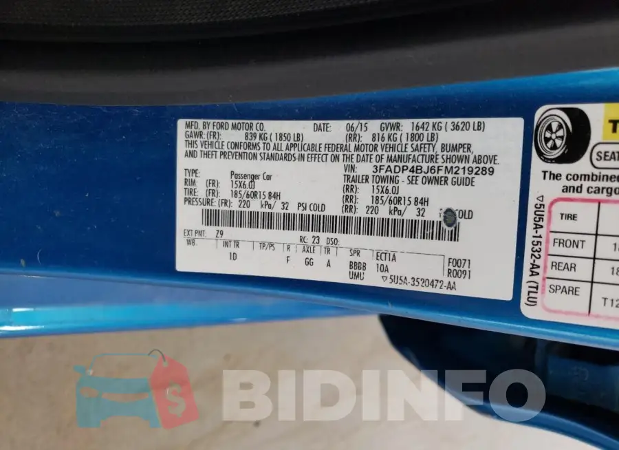 3FADP4BJ6FM219289 Photo# 12