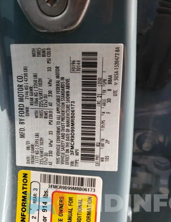 3FMCR9D99MRB06173 Photo# 12