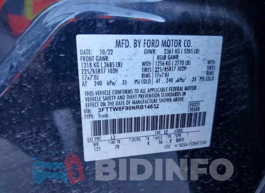 3FTTW8F90NRB14832 Photo# 12