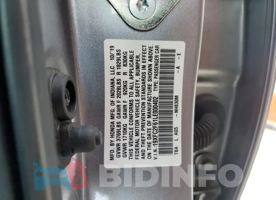 19XFC2F61LE000402 Photo# 12