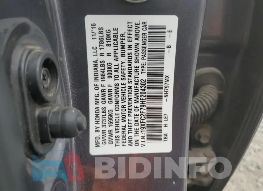19XFC2F79HE204302 Photo# 12