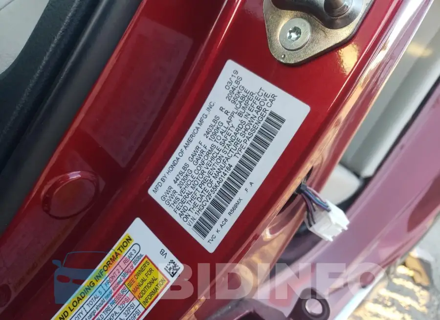 1HGCV2F55KA014164 Photo# 13