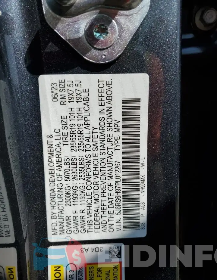 5J6RS6H97PL012267 Photo# 13
