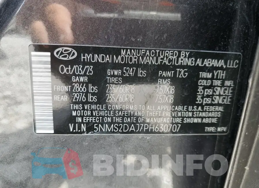 5NMS2DAJ7PH630707 Photo# 13