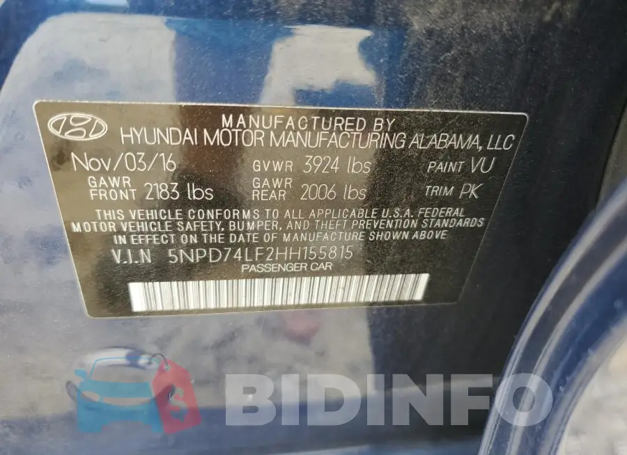 5NPD74LF2HH155815 Photo# 12