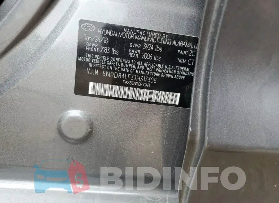 5NPD84LF3JH317308 Photo# 13
